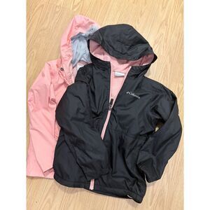 Columbia Jacket Bundle Girls XS and S Omni Tech Fleece Lined Hooded Windbreaker